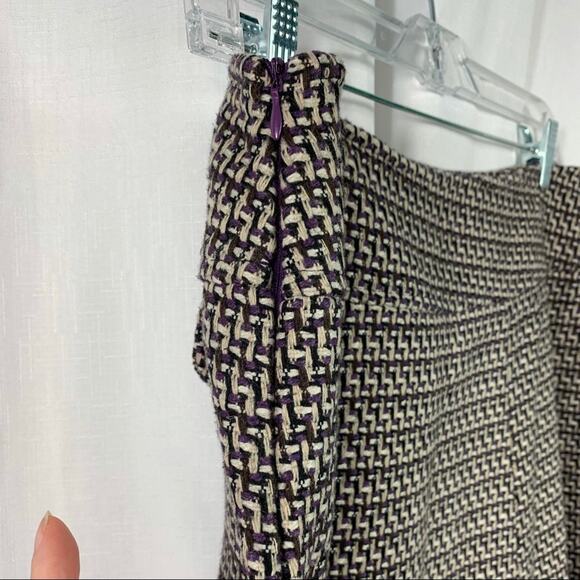 50% OFF Angela Knit Skirt Wool Blend Midi Purple Black - Picture 4 of 6